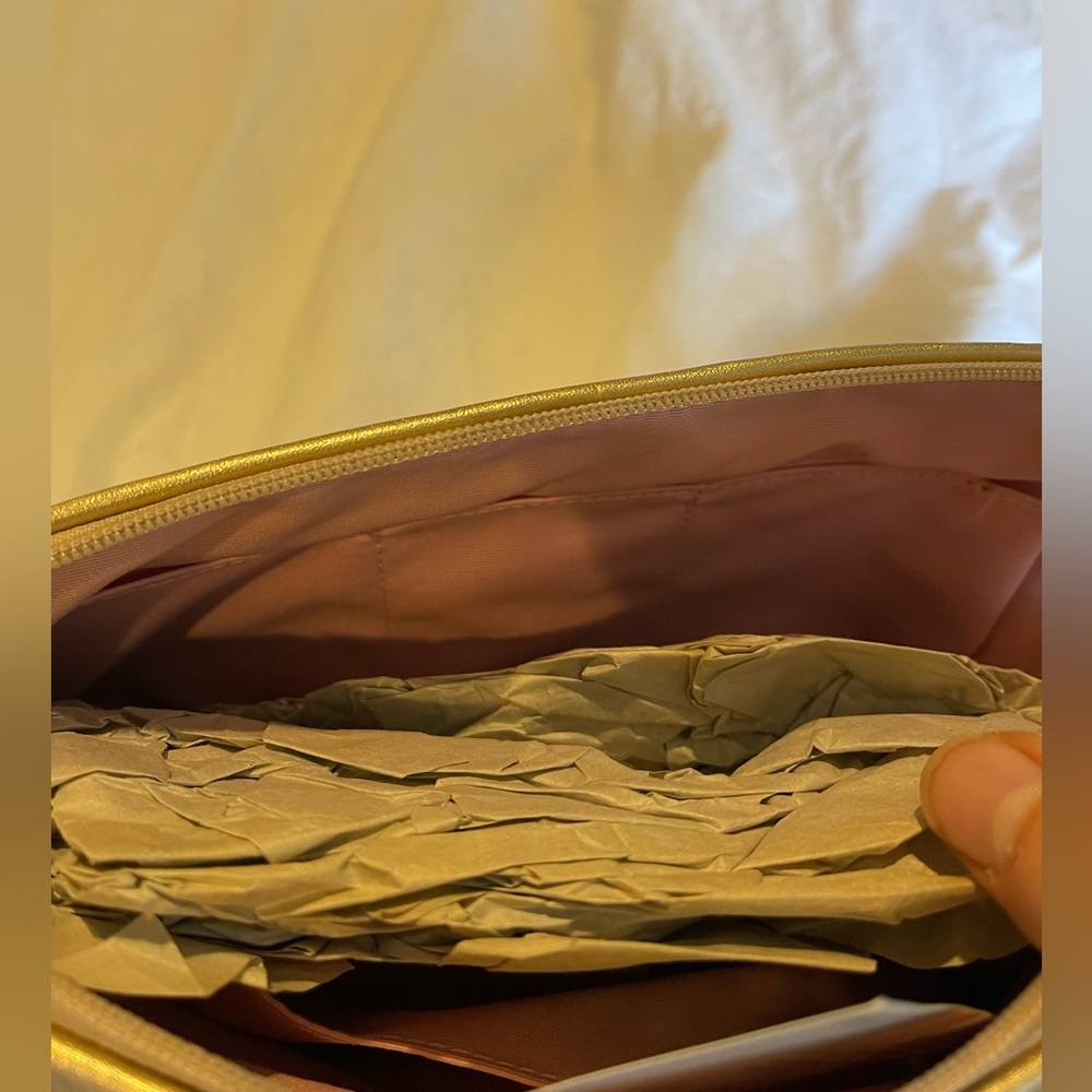 Vintage tan gold Coach Cosmetic case Makeup Travel Case - Picture 7 of 10